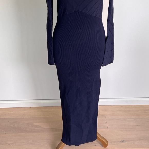Manning Cartell Turtle Neck Navy Blue Maxi Dress Size Medium - Picture 5 of 14